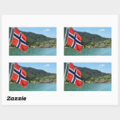 Kfz-Fähre in einem rechteckigen Aufkleber in Norwe (Blatt)