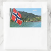 Kfz-Fähre in einem rechteckigen Aufkleber in Norwe (Tasche)