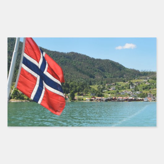 Kfz-Fähre in einem rechteckigen Aufkleber in Norwe (Vorderseite)