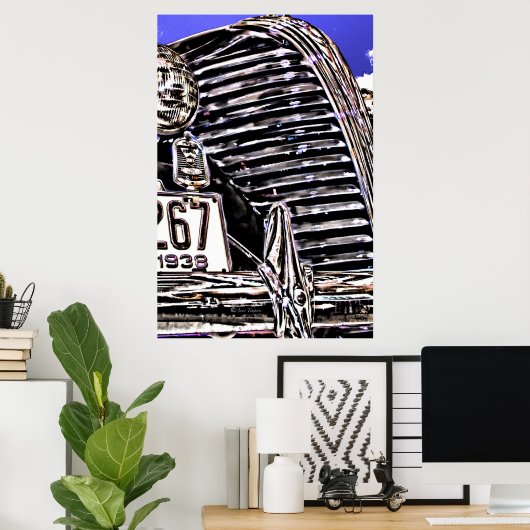 Kfz-Gitter und Scheinwerfer Poster (Heimbüro)