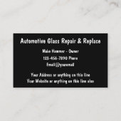 Kfz-Glas Moderne Doppelseiten-Visitenkarten Visitenkarte (Rückseite)