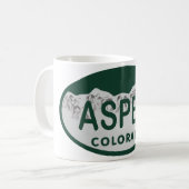 Kfz-Kennzeichen Aspen Colorado Kaffeetasse (Vorderseite Links)