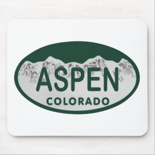 Kfz-Kennzeichen Aspen Colorado Mousepad