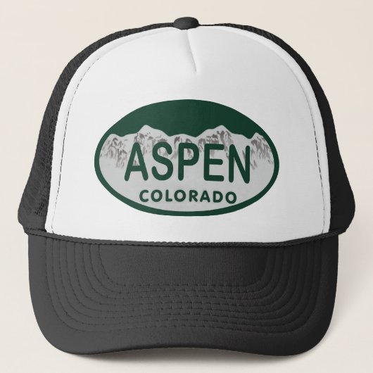 Kfz-Kennzeichen Aspen Colorado Truckerkappe (Vorderseite)
