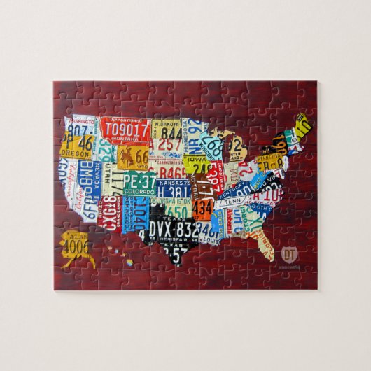 Kfz-Kennzeichen-Karte des Puzzlespiels USA 2012 Puzzle (Horizontal)