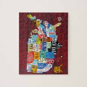Kfz-Kennzeichen-Karte des Puzzlespiels USA 2012 Puzzle