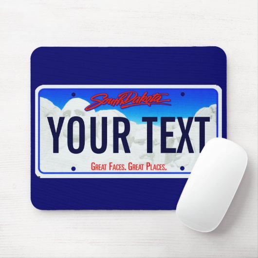 Kfz-Kennzeichen-Mausunterlage South Dakota mt Mousepad (Mit Mouse)