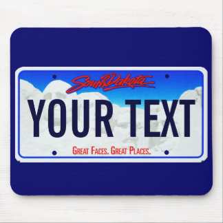 Kfz-Kennzeichen-Mausunterlage South Dakota mt Mousepad