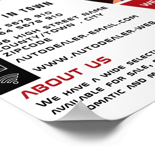 Kfz-Motor, Auto-Vertriebswerbung Poster (Ecke)