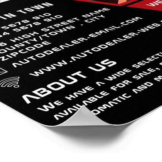 Kfz-Motor, Auto-Vertriebswerbung Poster (Ecke)