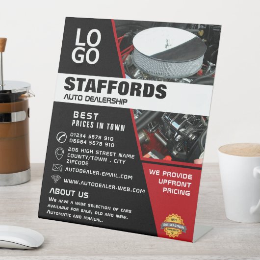 Kfz-Motor, Auto-Vertriebswerbung Sockelschild (In Situ)