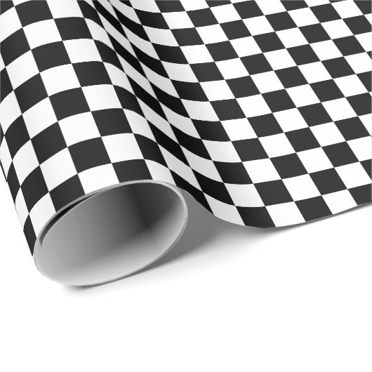 Kfz-Racing Schachtel schwarz-weiß Muster Geschenkpapier (Rolleneckpunkt)