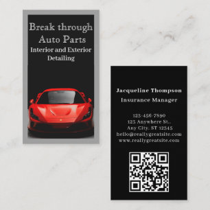 Kfz-Reparatur Automotive Red Car Auto Mechanik qr  Visitenkarte