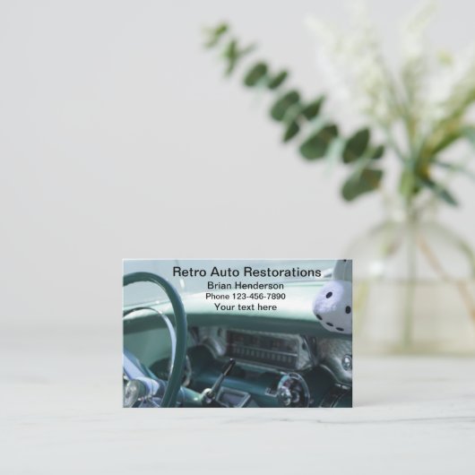 Kfz-Restaurierung Visitenkarte (Stehend Vorderseite)