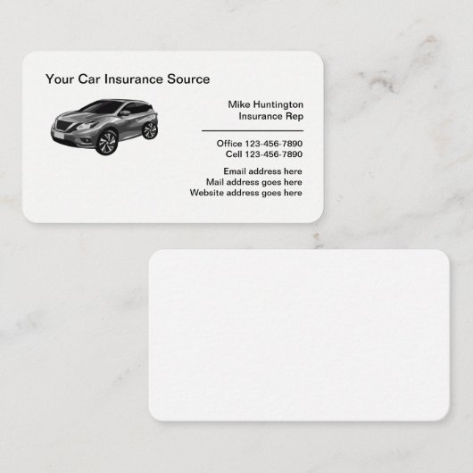 Kfz-Versicherung Beruflicher Agent Visitenkarte (Vorne/Hinten)