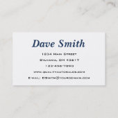 Kfz-Vertrieb und -Service Visitenkarte (Rückseite)