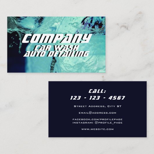 Kfz-Waschung inspiriert Visitenkarte (Vorne/Hinten)