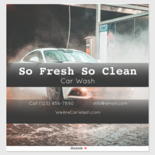 Kfz-Werbung für das Unternehmen Car Wash Aufkleber