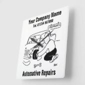 Kfz-Werkstatt Quadratische Wanduhr (Winkel)