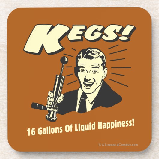 kg: 16 Gallonen flüssiges Glück Getränkeuntersetzer (Vorderseite)