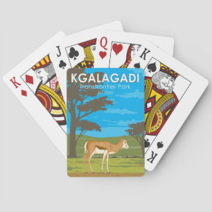 Kgalagadi Transfrontier Park Reise Kunst Vintage Spielkarten