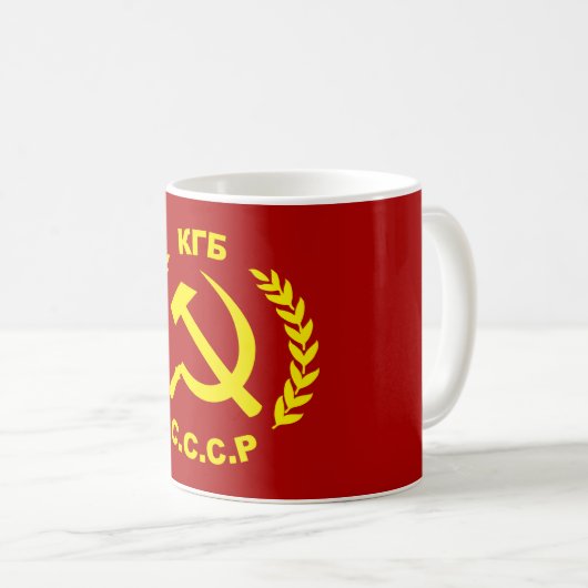 KGB CCCP Hammer und Sichel Kaffeetasse (VorderseiteRechts)