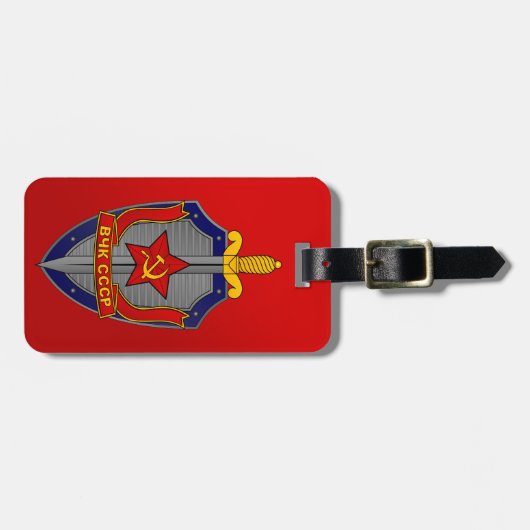 KGB Schild auf Rot Gepäckanhänger (Vorderseite horizontal)