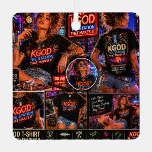 KGOD Radio Late Night  Ornament Aus Metall