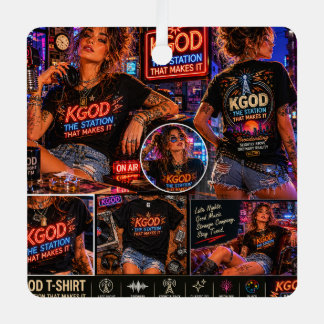 KGOD Radio Late Night Ornament Aus Metall