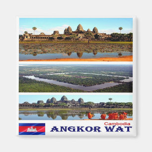 KH - Kambodscha - Angkor Wat - Mosaik - Collage Magnet