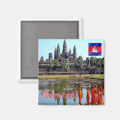 KH - Kambodscha - Siem Reap - View of Angkor Wat Magnet (Vorderseite/Rückseite)