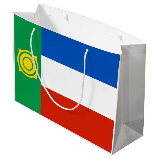 Khakassia Flag Große Geschenktüte (Rückseite Schrägansicht)