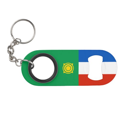 Khakassia Flag Mini Flaschenöffner (Vorderseite (Horizontal))