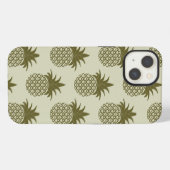 Khaki Ananasmuster iPhone Hülle (Rückseite (Horizontal))