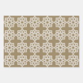 Khaki Arabesque Geometric Muster Geschenkpapier Set (Vorderseite 2)