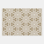 Khaki Arabesque Geometric Muster Geschenkpapier Set (Vorderseite 2)