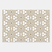 Khaki Arabesque Geometric Muster Geschenkpapier Set (Vorderseite)