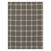 Khaki Beige Black Tartan Kariertes Muster Tischdecke (Vorderseite)