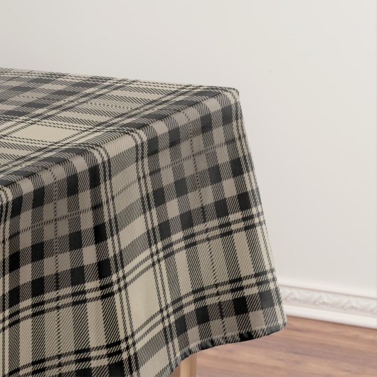 Khaki Beige Black Tartan Kariertes Muster Tischdecke (Beispiel)