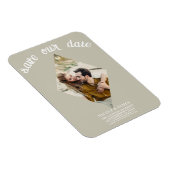 Khaki Beige Diamond Foto Wedding Save the Date Magnet (Rechte Seite)