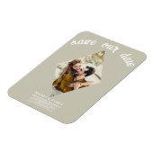 Khaki Beige Diamond Foto Wedding Save the Date Magnet (Linke Seite)