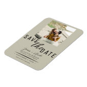 Khaki Beige Save the Date Foto Wedding Magnet (Linke Seite)