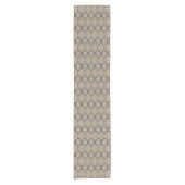 Khaki Beige Taupe Dark Brown Gray Tribal Art Kurzer Tischläufer (Vorderseite)