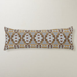 Khaki Beige Taupe Dark Brown Gray Tribal Art Seitenschläferkissen