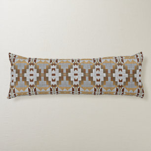 Khaki Beige Taupe Dark Brown Gray Tribal Art Seitenschläferkissen