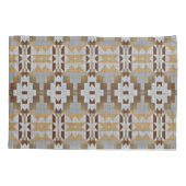 Khaki Beige Taupe Dark Brown Gray Tribal Muster Kissenbezug (Rückseite-Links)