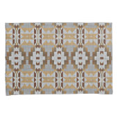 Khaki Beige Taupe Dark Brown Gray Tribal Muster Kissenbezug (Vorderseite-Rechts)