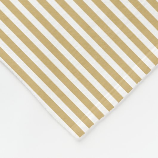Khaki Beige und White Cabana Streifen Fleecedecke (Ecke)