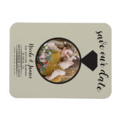 Khaki Beige Wedding Ring Foto Save the Date Magnet (Horizontal)