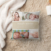 Khaki Birth Announcement Pillow Kissen (Decke)